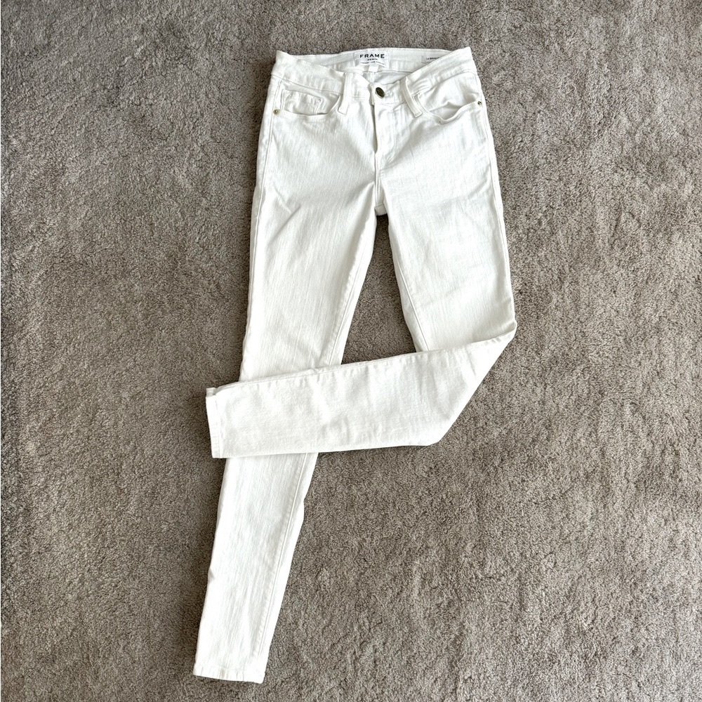 Frame White Le Skinny Jeans